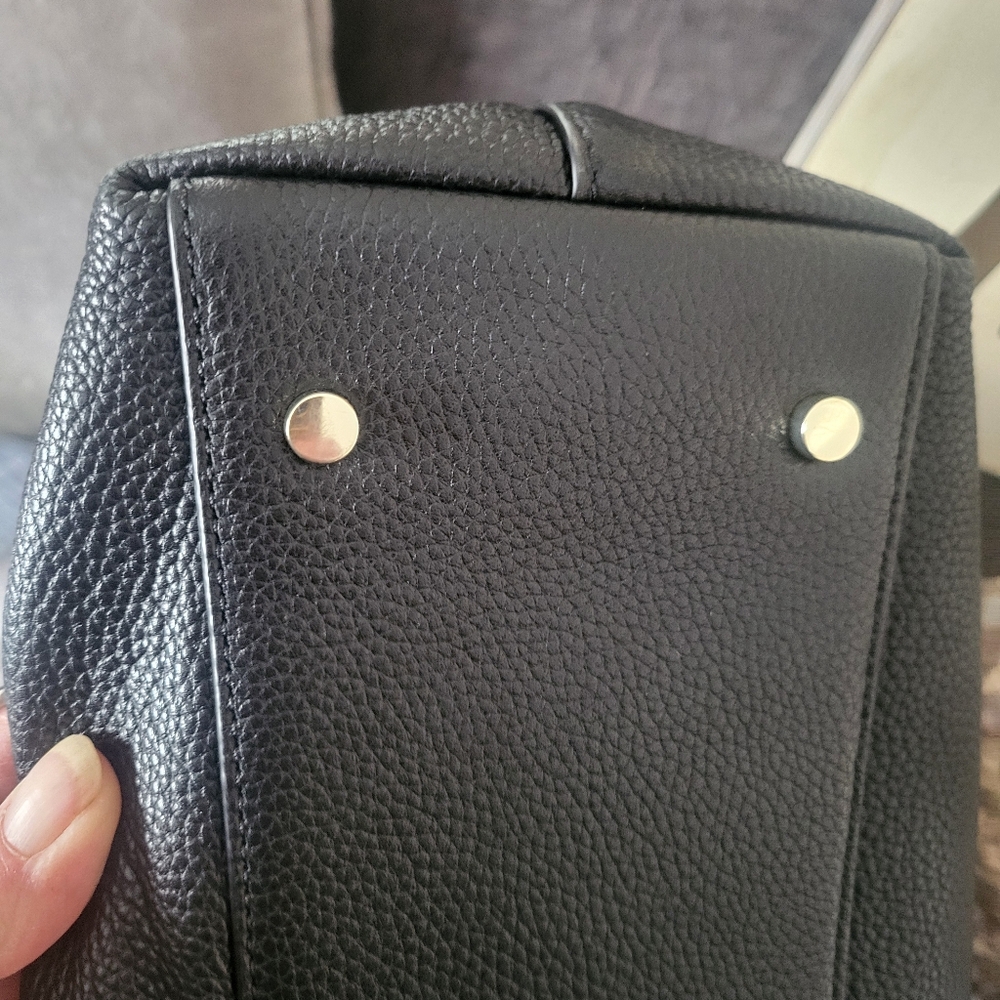 Kate Spade Black Soft Pebbled Leather Handbag Made In Spain - Picture 7 of 10